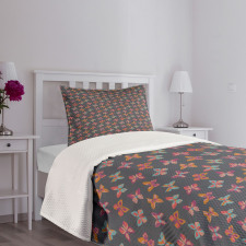 Cheerful and Vivid Moths Bedspread Set