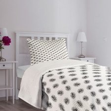 Monochrome Petals Repetition Bedspread Set