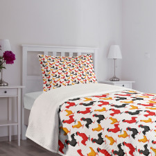 Farm Animal Bird Pattern Bedspread Set