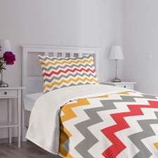 Abstract Retro Chevron Bedspread Set