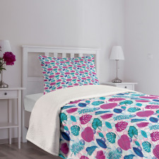 Tropic Leaves Rounds Bedspread Set