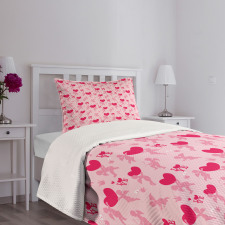 Silhouettes of Angel Heart Bedspread Set