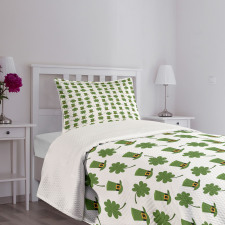 Leprechaun Hat and Shamrock Bedspread Set