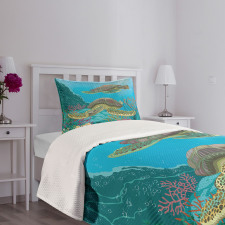 Sealife Turtles Aquatic Bedspread Set