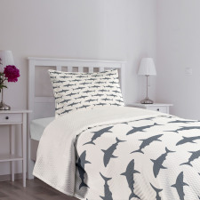 Swimming Wild Fishes Bedspread Set