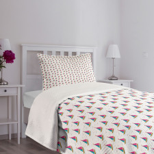 Colorful Boats Seagulls Bedspread Set