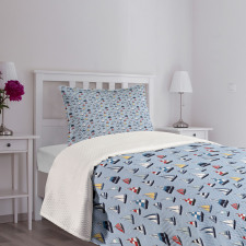 Sailboats Racing Swelling Bedspread Set