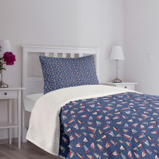 Colorful Sailboat Polka Dot Bedspread Set