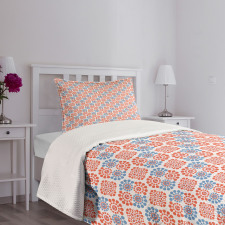 Abstract Bicolour Round Motif Bedspread Set