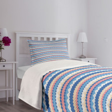 Grunge and Colorful Zigzags Bedspread Set