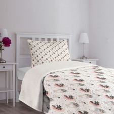 Tropical Leaves and Strokes Bedspread Set