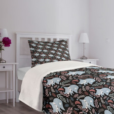 Sleeping Animal and Branches Bedspread Set