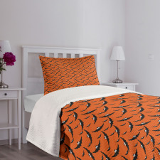 Flying Bats Repetition Bedspread Set