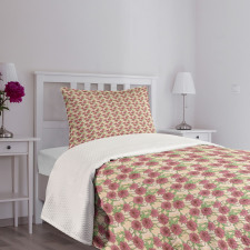 Peonies and Leaves Bedspread Set