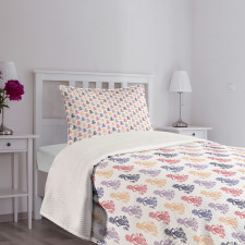 Woman Shape Floral Motif Bedspread Set