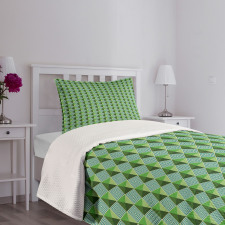 Modernistic Squares Bedspread Set