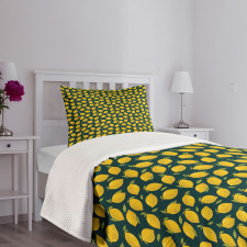 Citrus Cartoon with Leaves Bedspread Set