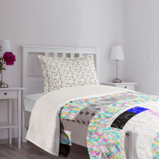 Monochrome Citrus Fruits Bedspread Set