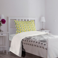 Vivid Summer Citrus Blossom Bedspread Set