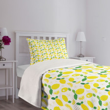 Citrus Leaves Flower Graphic Bedspread Set