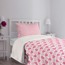 Floral Love Heart Bedspread Set