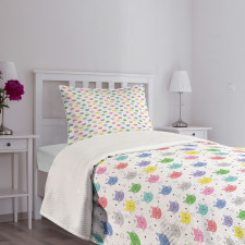 Colorful Princess Cats Bedspread Set