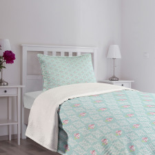 Intricate Pastel Flowers Bedspread Set