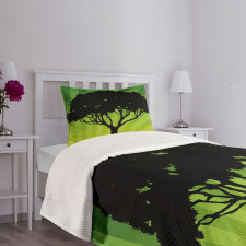 Funky Sunset Nature Art Bedspread Set