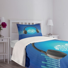 Heart Earphones Bedspread Set