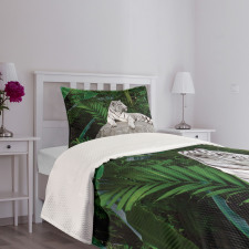 White Tiger in Jungle Bedspread Set