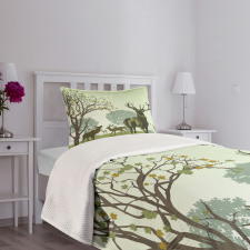 Deer and Nature Park Bedspread Set