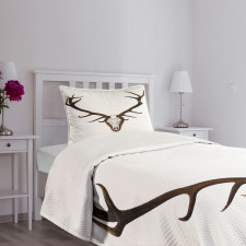 Deer Stag Bones Mounted Bedspread Set