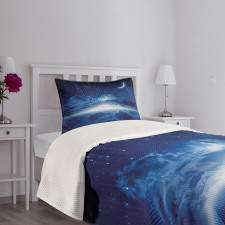 Night Sky Moon Stars Bedspread Set