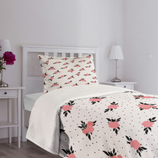 Vintage Roses and Leaves Bedspread Set