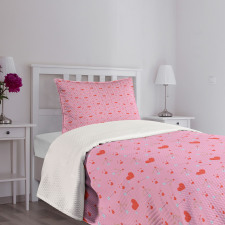 Hearts and Cupid Bedspread Set