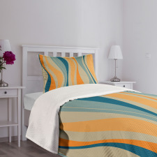 Retro Vibrant Stripes Bedspread Set