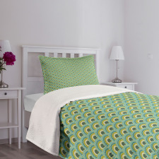 Folk Style Waves Motif Bedspread Set