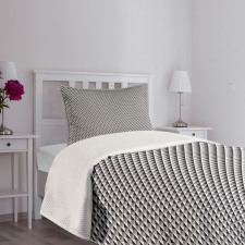 Diagonal Triangles Squares Bedspread Set