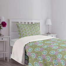 Ornate Round Spring Flower Bedspread Set