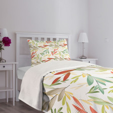 Abstract Modern Leaves Bedspread Set