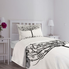 Circular Leaves Bedspread Set