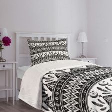 Trippy Moon Feather Pattern Bedspread Set