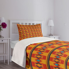 Warm Tones Geometrical Art Bedspread Set