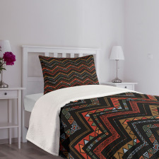 Ethnical Zigzag Chevron Art Bedspread Set