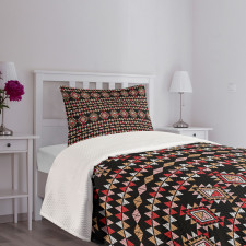 Folk Art Triangles Patchwork Bedspread Set