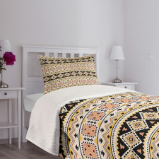 Triangles Tribal Motifs Art Bedspread Set