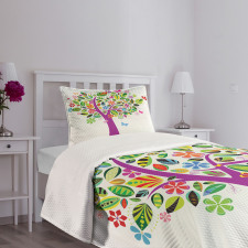 Flower Butterflies Bedspread Set