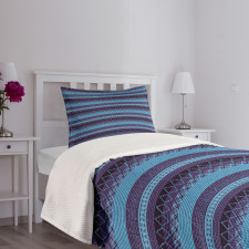 Zigzags Diamond Shapes Strips Bedspread Set