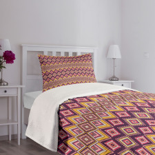 Native Pattern Rhombus Like Bedspread Set