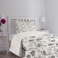 Blooming Flowers Buds Art Bedspread Set